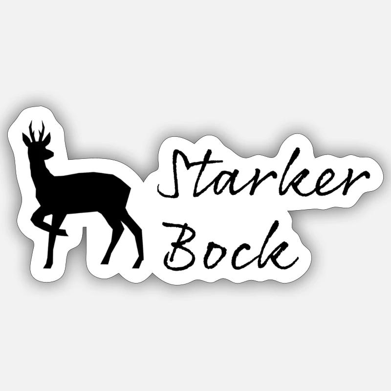 Starker Bock - Sticker Größe S (10 x 10 cm) - Mattweiß