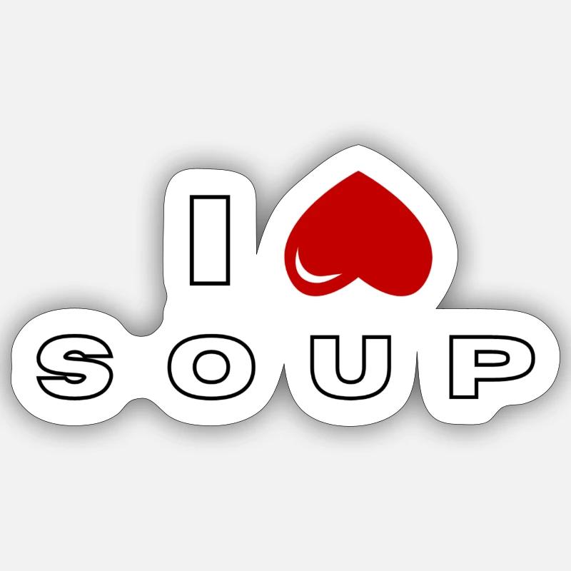 Ich hasse Suppe - Sticker Größe S (10 x 10 cm) - Mattweiß