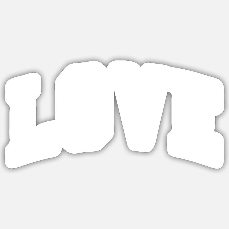 Amour - Sticker taille S (10 x 10 cm) - blanc mat