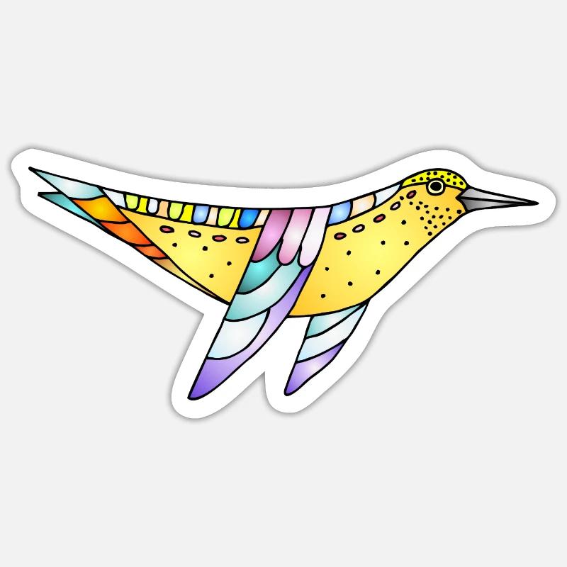 Oiseau - Sticker taille S (10 x 10 cm) - blanc mat