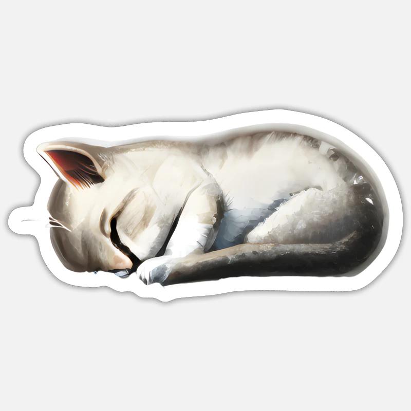 Sleeping cat Sticker size S (10 x 10 cm)