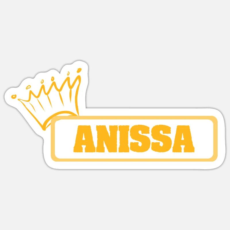 Name Anissa - Sticker Größe S (10 x 10 cm) - Mattweiß