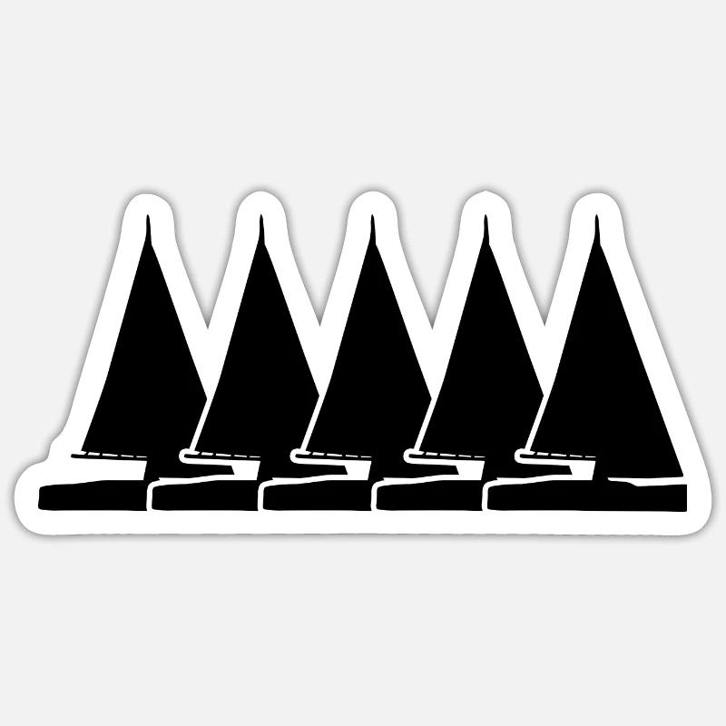 Segelboote - Sticker Größe S (10 x 10 cm) - Mattweiß