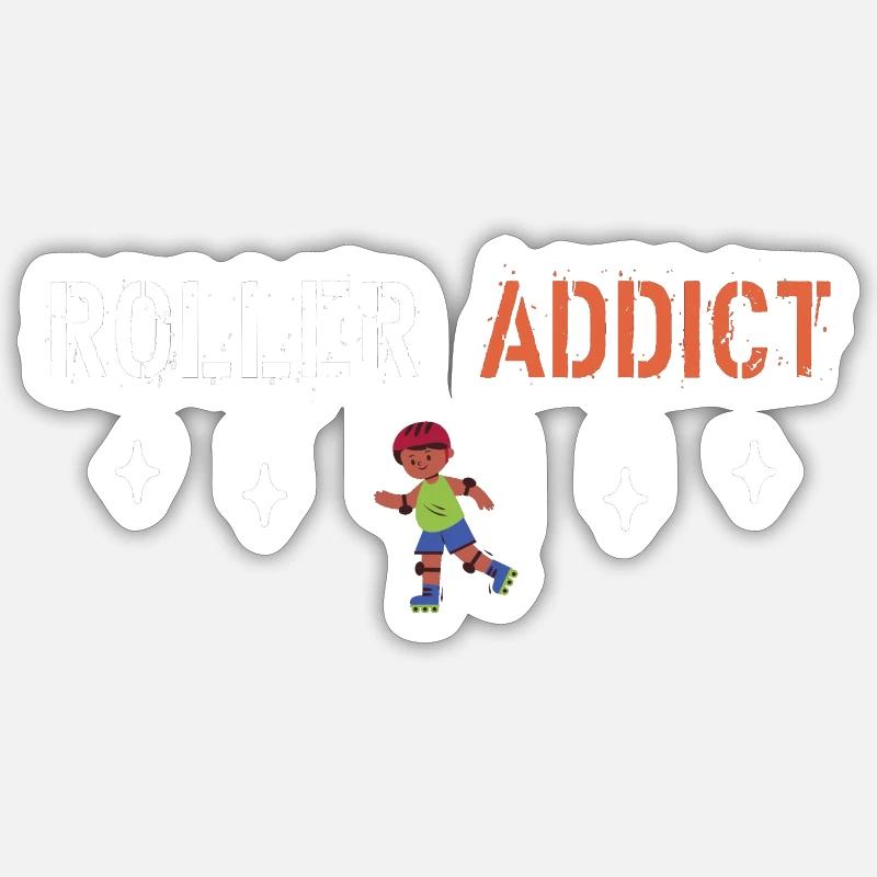 Roller addict - Sticker taille S (10 x 10 cm) - blanc mat
