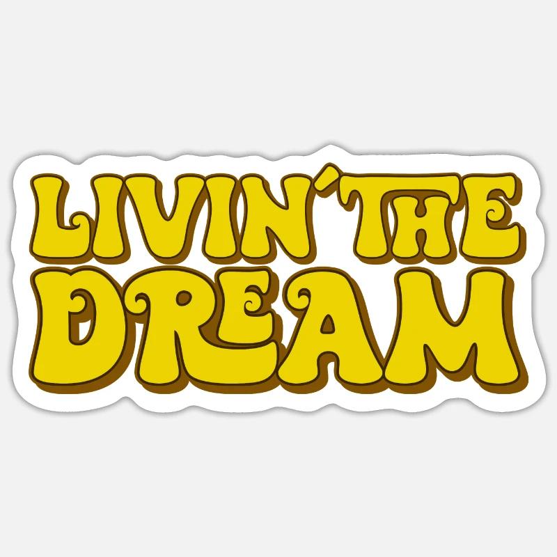 Vivre le rêve - Sticker taille S (10 x 10 cm) - blanc mat