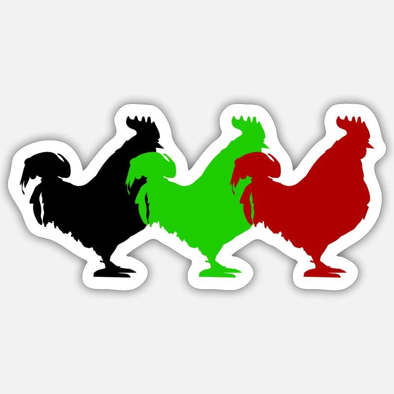 hahn - Sticker Größe S (10 x 10 cm) - Mattweiß