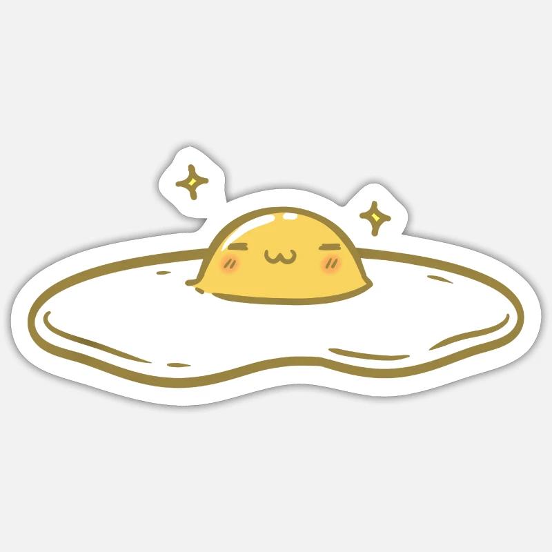 Süßes Spiegelei - Sticker Größe S (10 x 10 cm) - Mattweiß