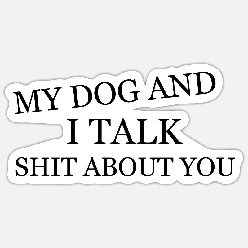 Hund Chien - Sticker taille S (10 x 10 cm) - blanc mat