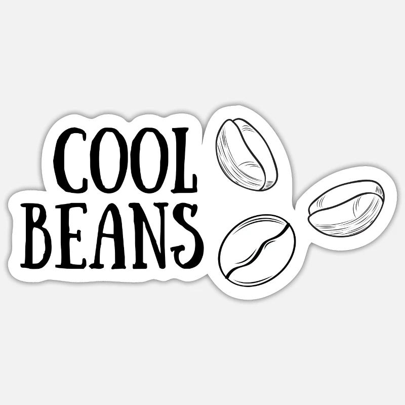 Cool Beans Kaffeebohnen - Sticker Größe S (10 x 10 cm) - Mattweiß