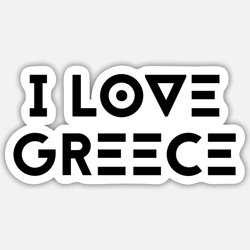 J’AIME LA GRÈCE - Sticker taille S (10 x 10 cm) - blanc mat