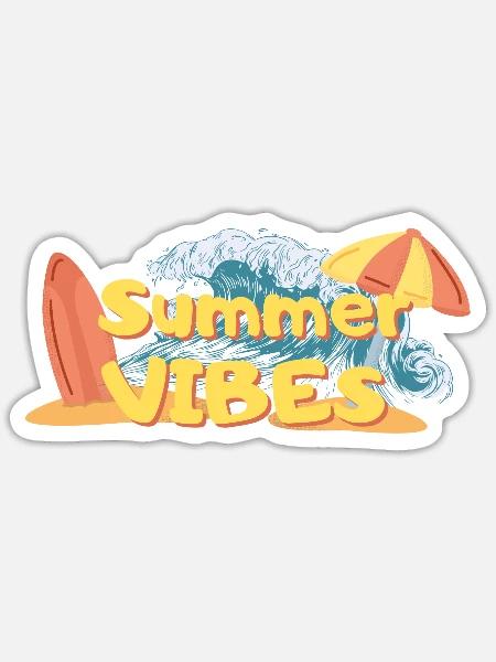 Summer Vibes - Sticker Größe S (10 x 10 cm) - Mattweiß