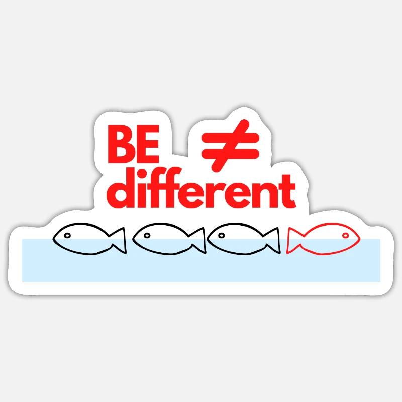 BE different - Sticker Größe S (10 x 10 cm) - Mattweiß