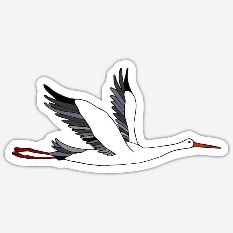 Storch Sticker Größe S (10 x 10 cm)