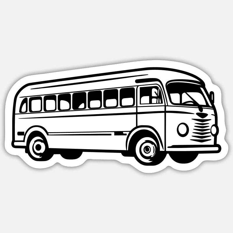 Bus - Sticker taille S (10 x 10 cm) - blanc mat