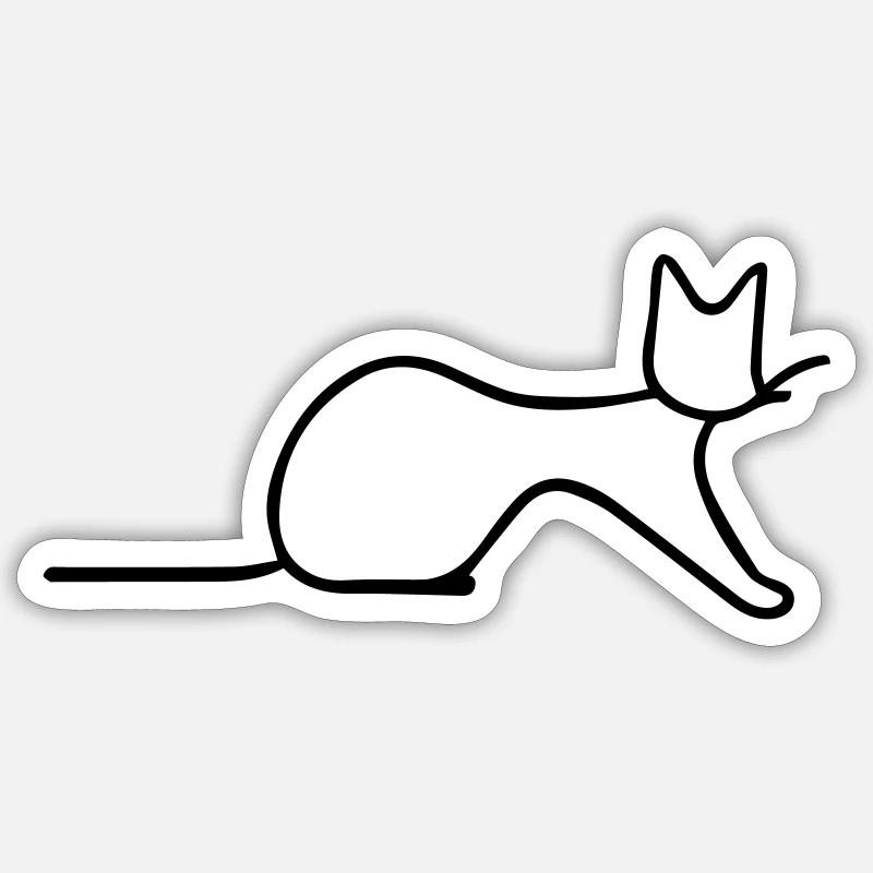 Cat - Sticker size S (10 x 10 cm) - white matte