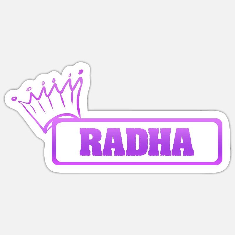 Fille Radha - Sticker taille S (10 x 10 cm) - blanc mat