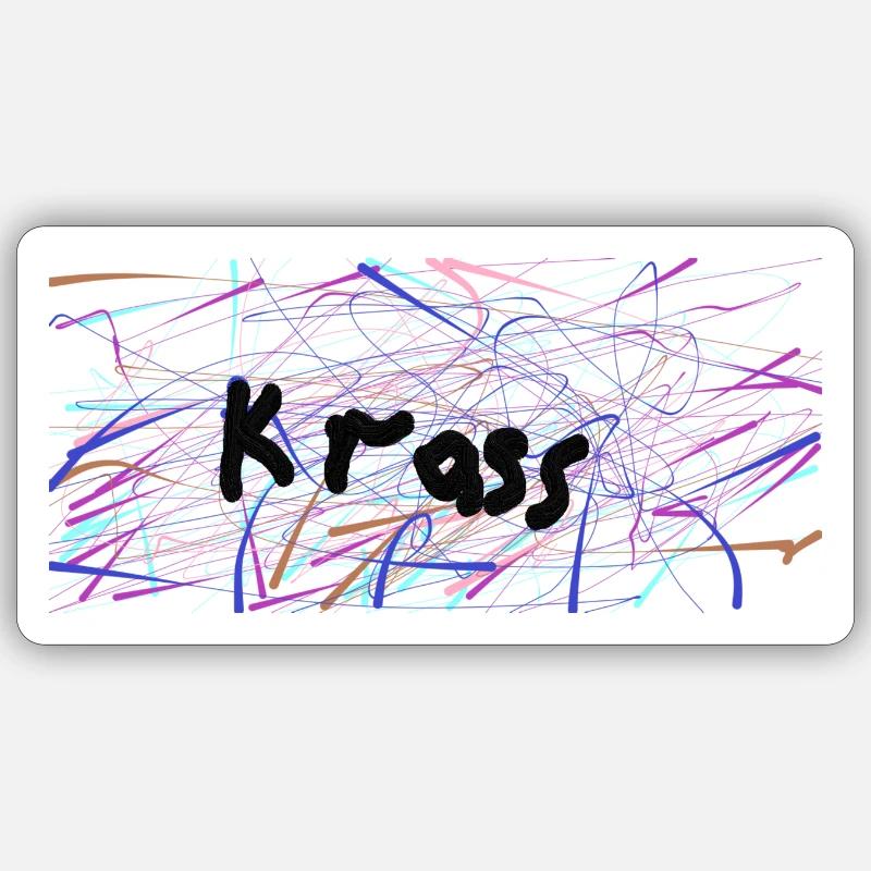 krass - Sticker Größe S (10 x 10 cm) - Mattweiß
