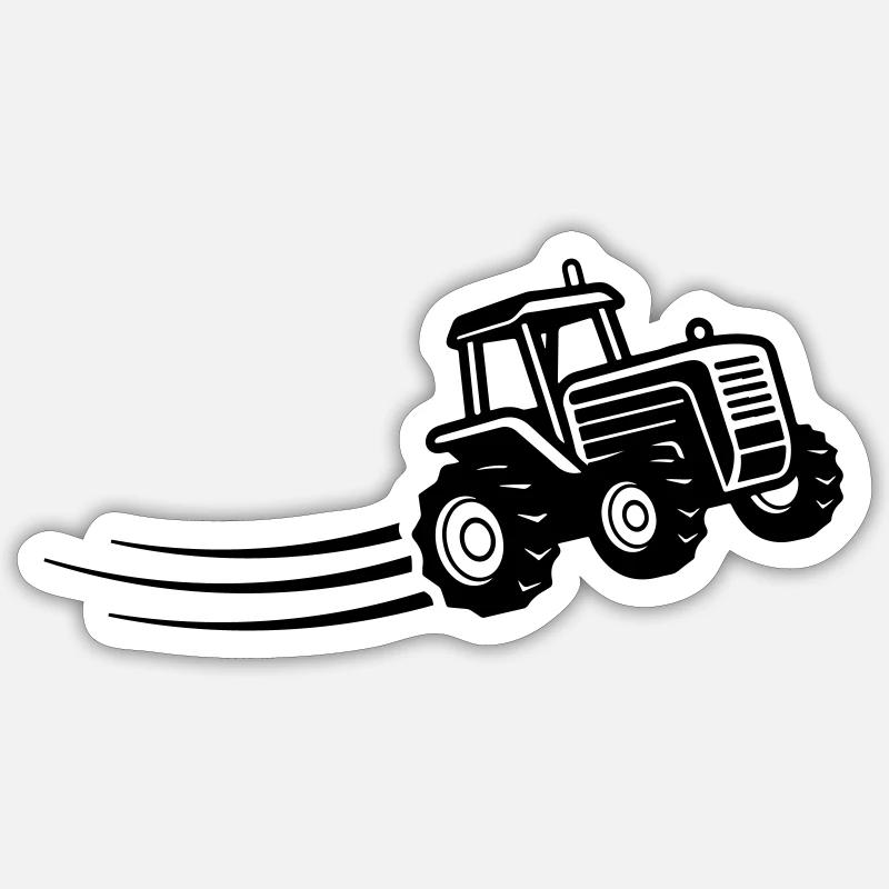 Traktor Farmer Symbol Bauer - Sticker Größe S (10 x 10 cm) - Mattweiß