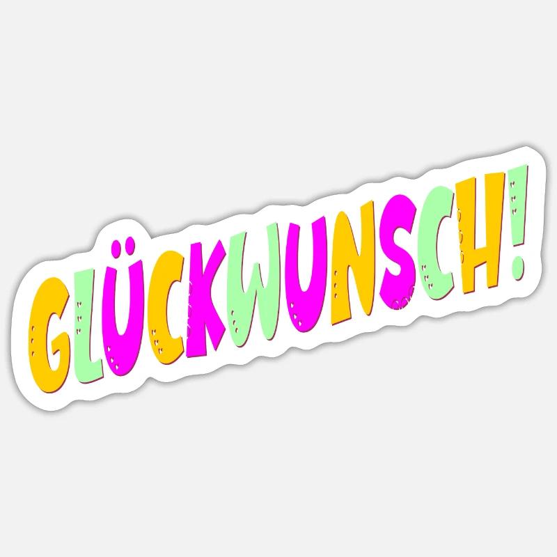 Geburtstagsgrüße Schriftzug Glückwunsch Abschluss - Sticker Größe S (10 x 10 cm) - Mattweiß