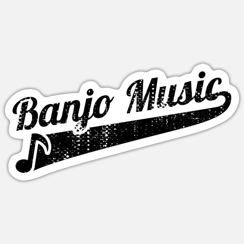 Banjomusik - Sticker Größe S (10 x 10 cm) - Mattweiß