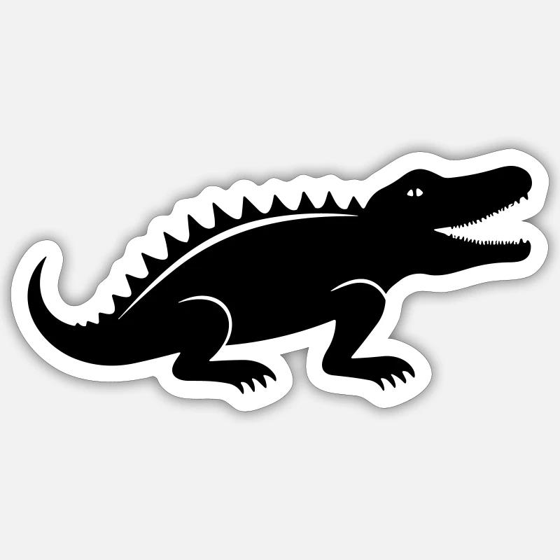Krokodil - Sticker Größe S (10 x 10 cm) - Mattweiß