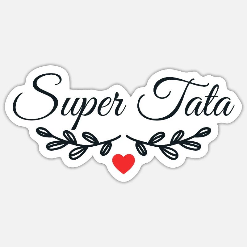 Super Tata - Sticker taille S (10 x 10 cm) - blanc mat