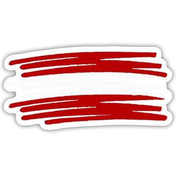 Austria Österreich Flag - Sticker Größe S (10 x 10 cm) - Mattweiß - Vorne