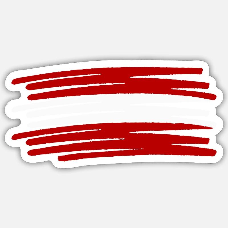 Autriche Österreich Drapeau - Sticker taille S (10 x 10 cm) - blanc mat