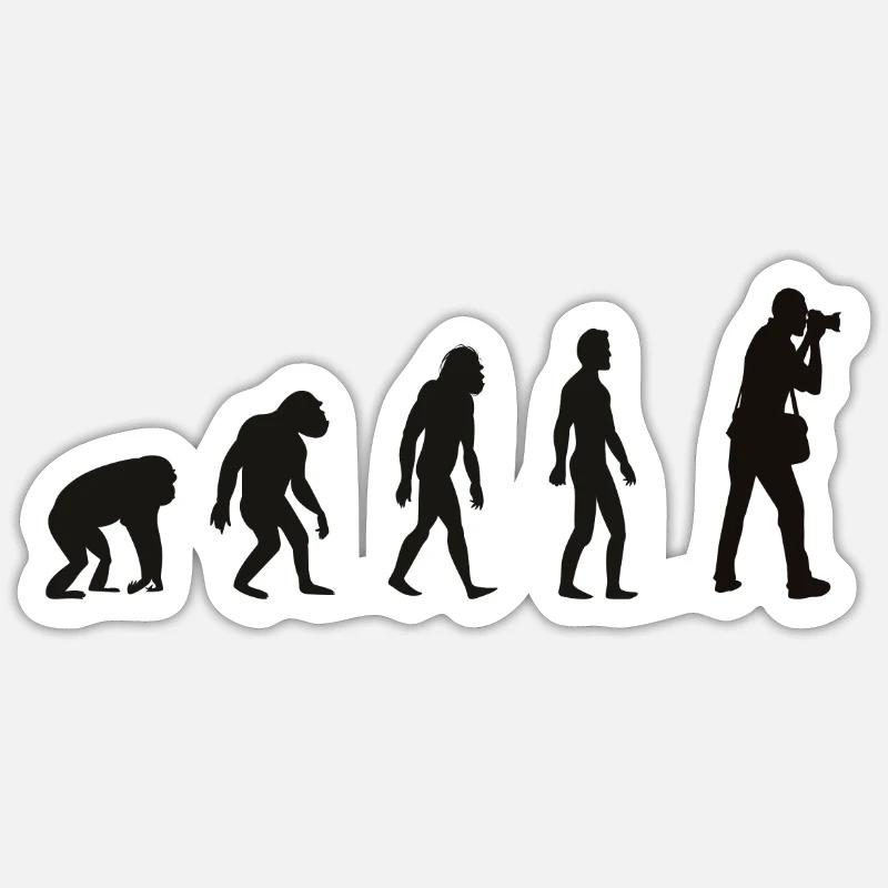 Evolution Photographer Photography Camera - Sticker size S (10 x 10 cm) - white matte