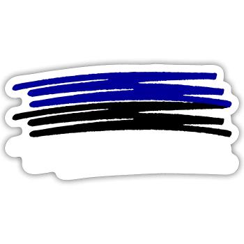 Estland Flag Flagge painted gemalt - Sticker Größe S (10 x 10 cm) - Mattweiß - Vorne