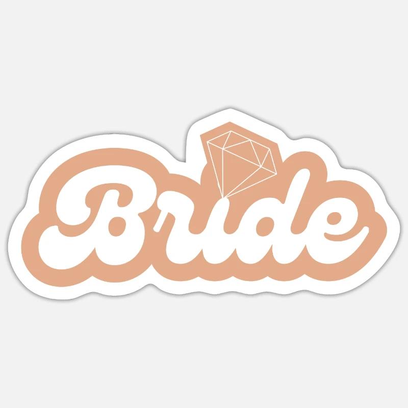 Bride - Sticker taille S (10 x 10 cm) - blanc mat