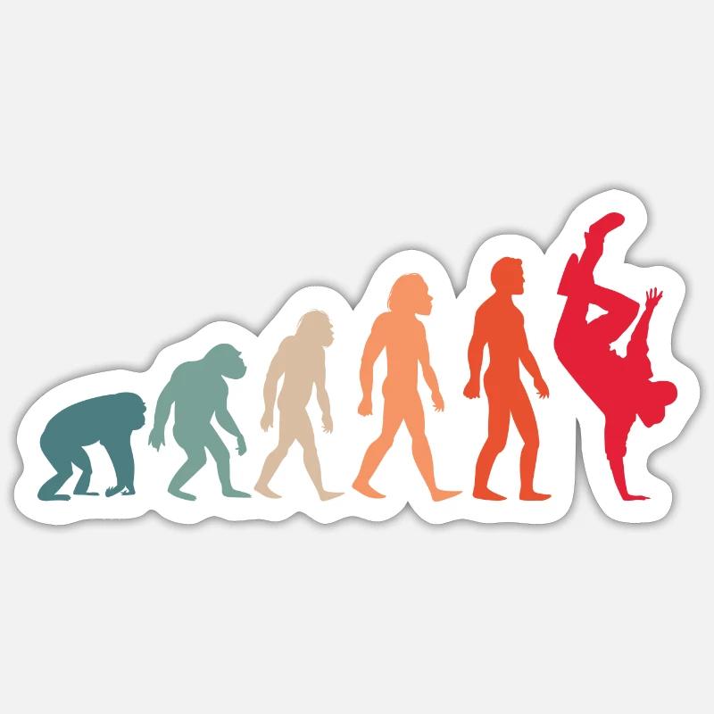 Evolution hiphop - Sticker taille S (10 x 10 cm) - blanc mat