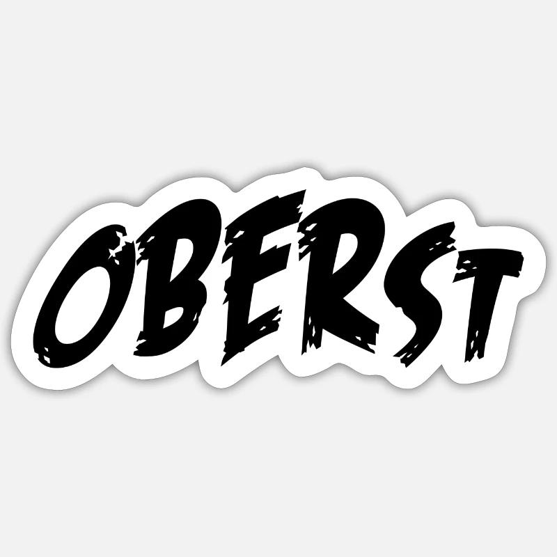 Oberst - Sticker Größe S (10 x 10 cm) - Mattweiß