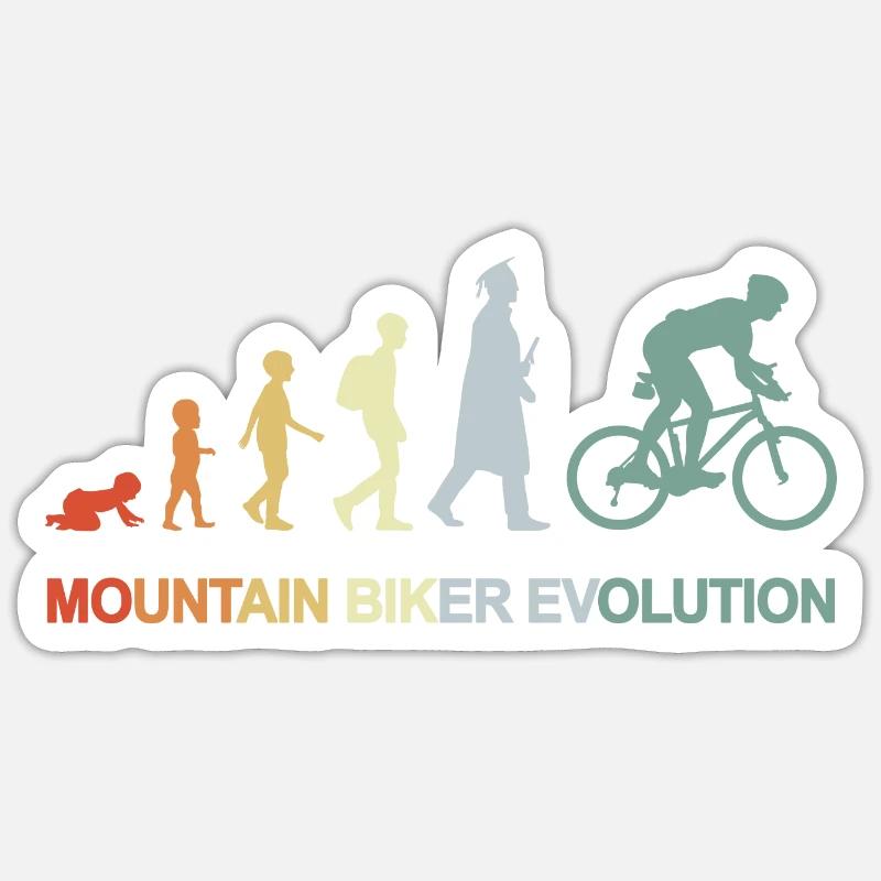 Mountainbiker Evolution Sticker Größe S (10 x 10 cm)