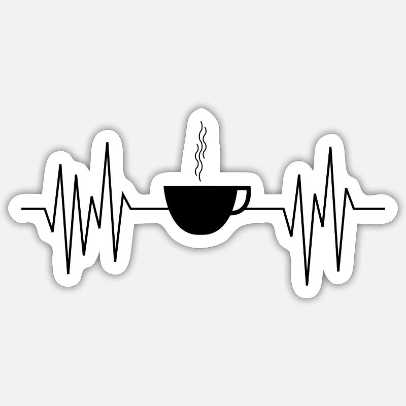 Kaffeeliebe - Sticker Größe S (10 x 10 cm) - Mattweiß
