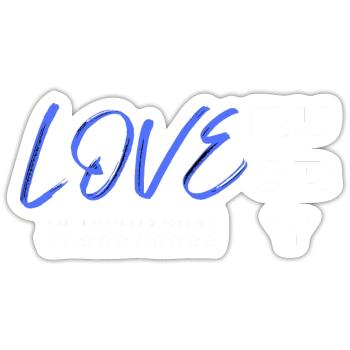 Love rugby blue - Sticker taille S (10 x 10 cm) - blanc mat - Devant