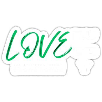 Love rugby green - Sticker size S (10 x 10 cm) - white matte - Front