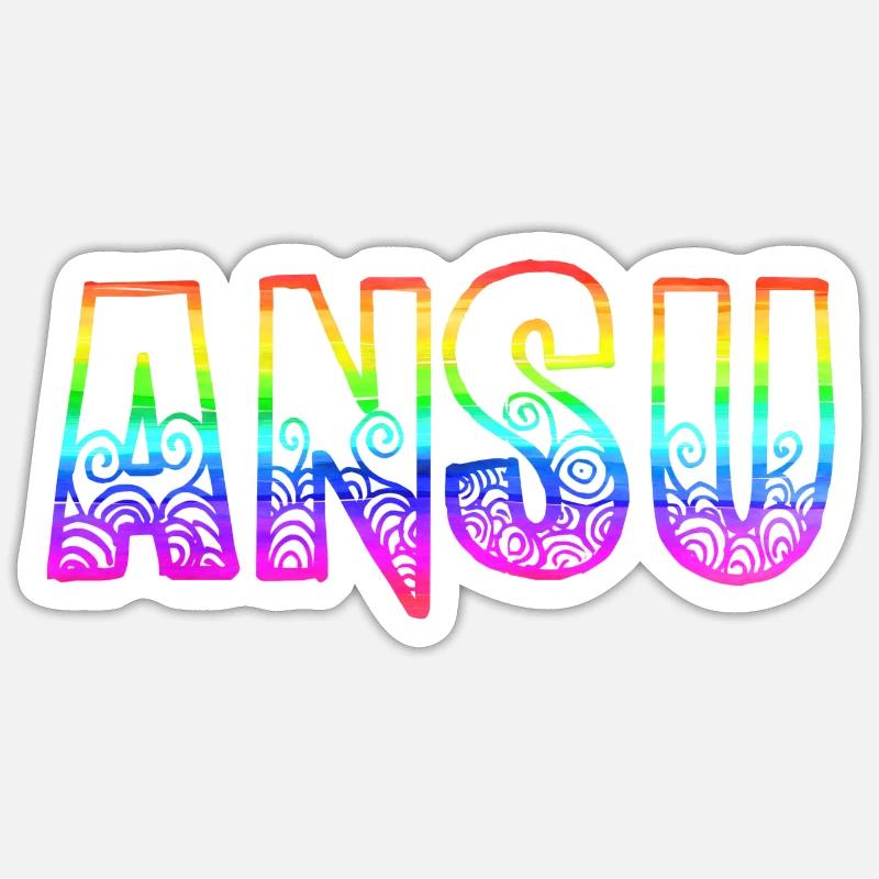 ansu rs regenbogen - Sticker Größe S (10 x 10 cm) - Mattweiß