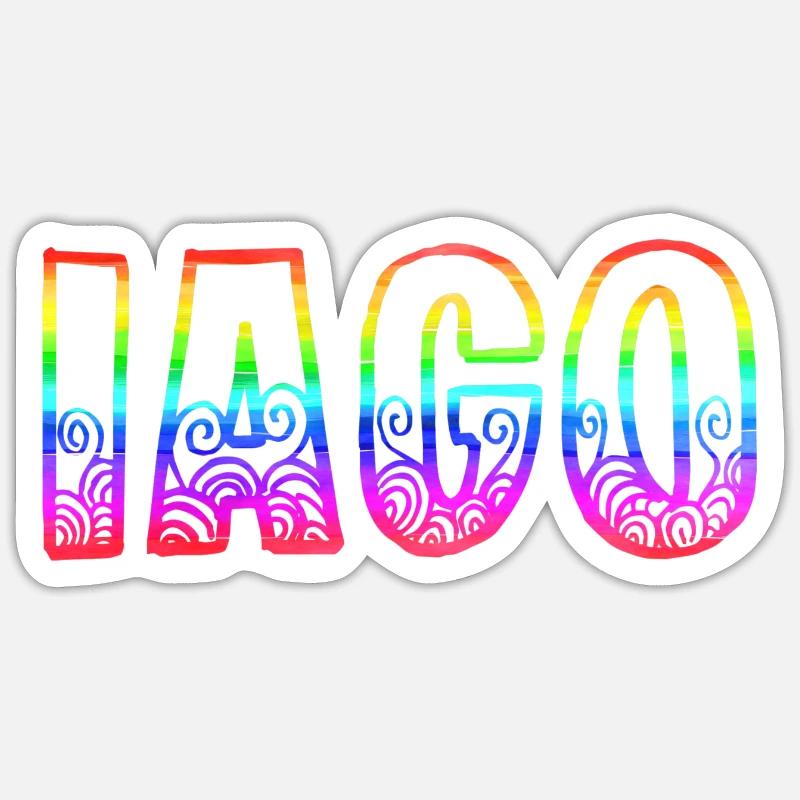 Iago RS Rainbow - Sticker size S (10 x 10 cm) - white matte