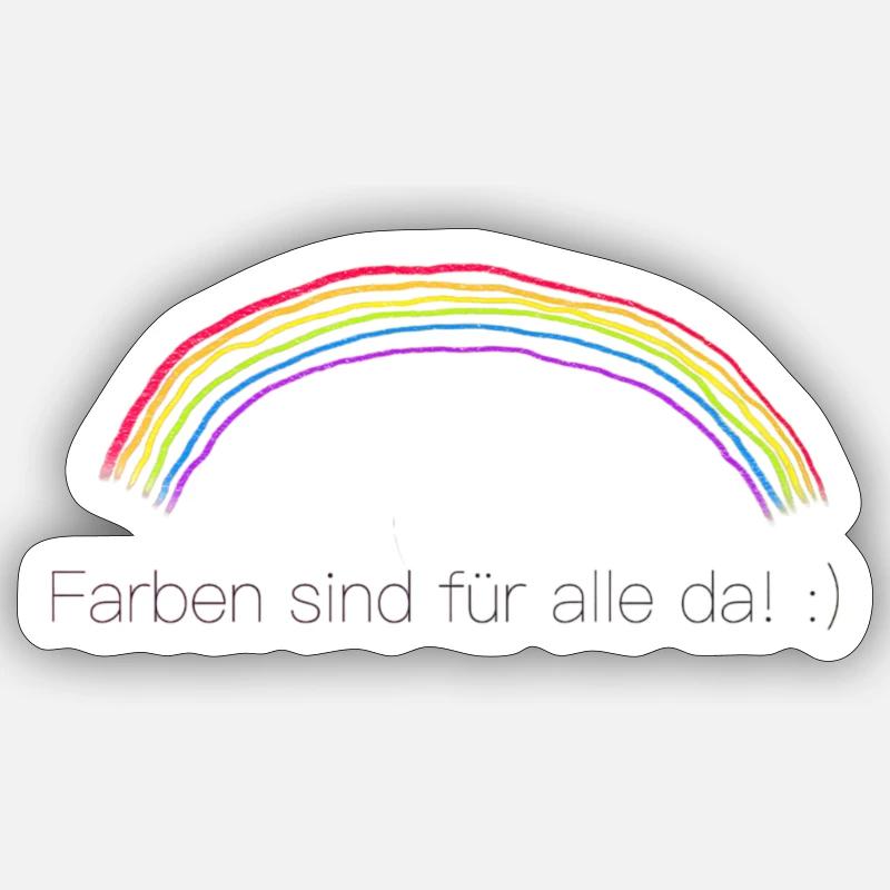 Regenbogen - Sticker Größe S (10 x 10 cm) - Mattweiß
