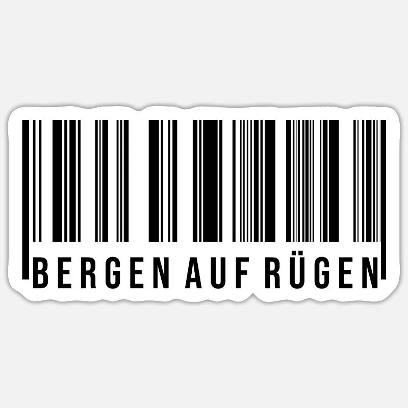 Bergen auf Rügen Strichcode - Sticker Größe S (10 x 10 cm) - Mattweiß