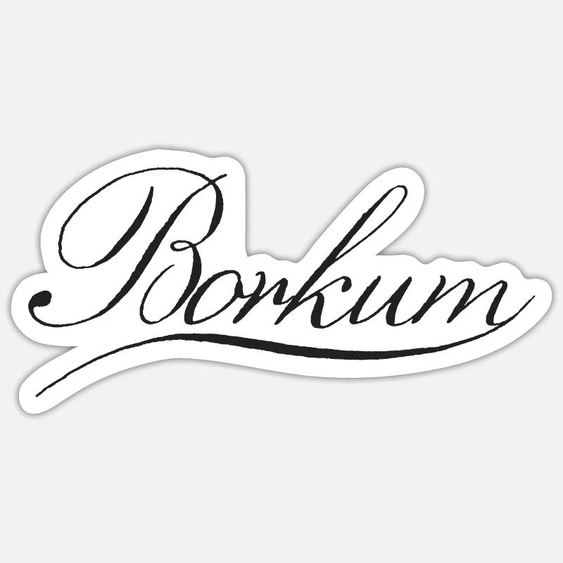 Lettrage Borkum - Sticker taille S (10 x 10 cm) - blanc mat