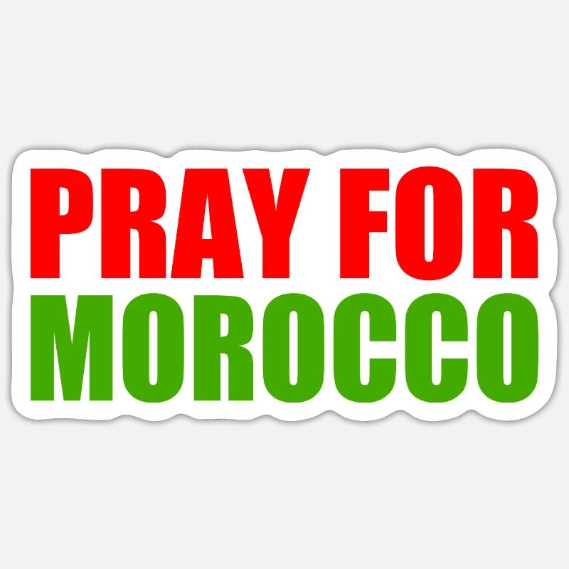 Pray for morocco - Sticker size S (10 x 10 cm) - white matte