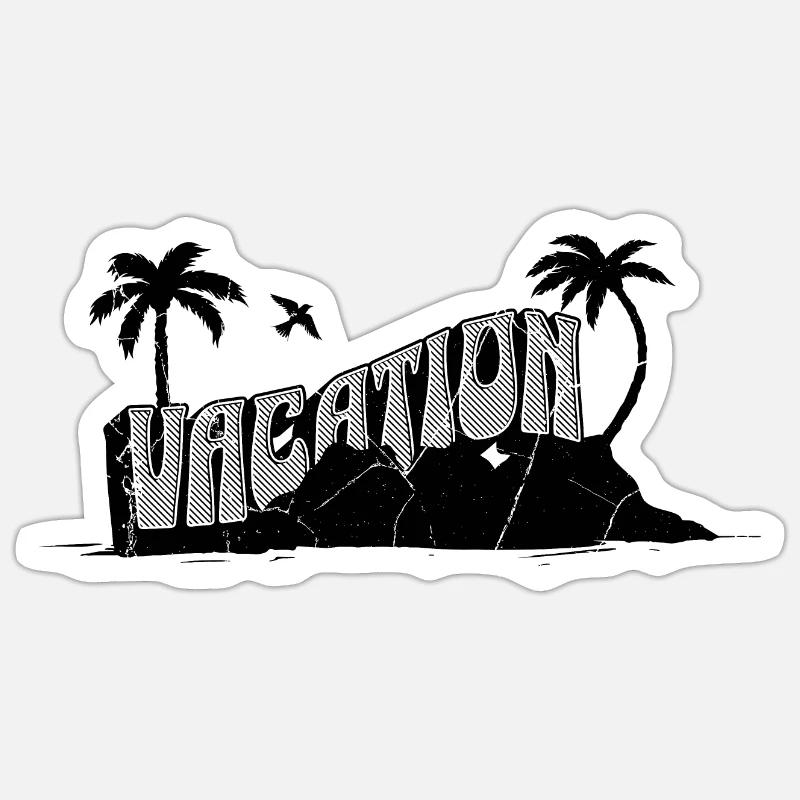 Vacances - Sticker taille S (10 x 10 cm) - blanc mat