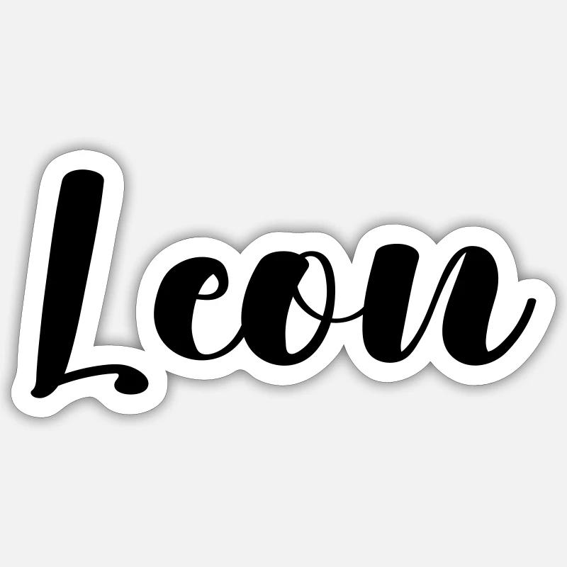 leon - Sticker Größe S (10 x 10 cm) - Mattweiß
