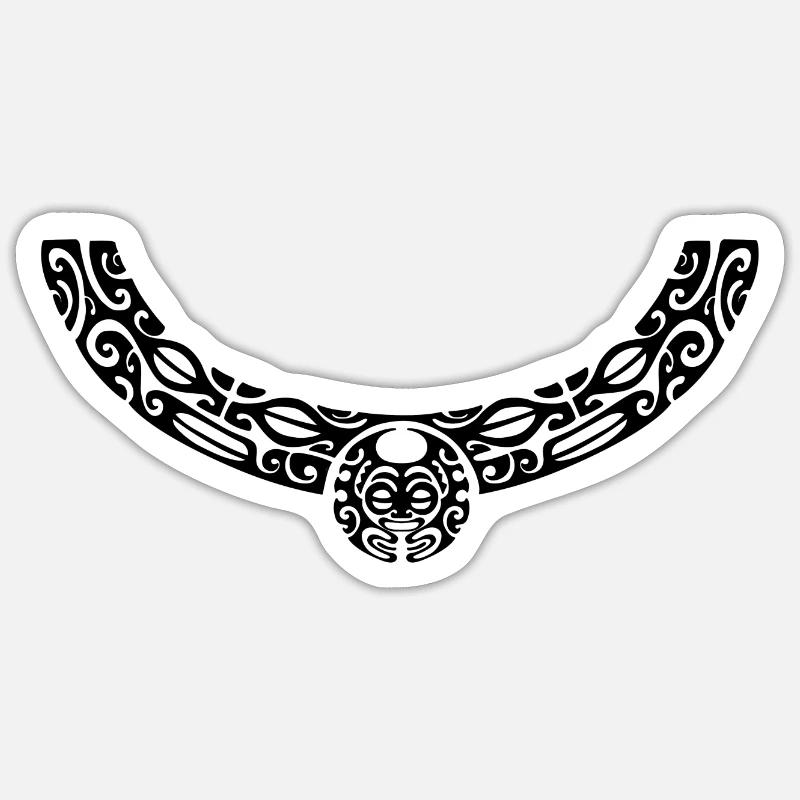collier maori19 noir - Sticker taille S (10 x 10 cm) - blanc mat
