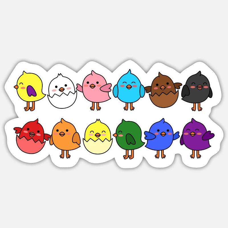 Pride Progress Flag Chick for Equality Sticker taille S (10 x 10 cm)