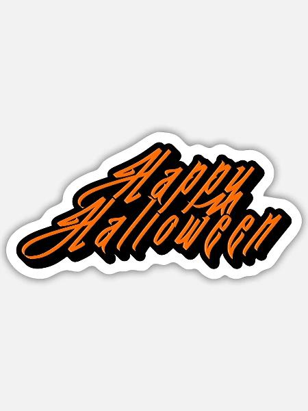 Happy Halloween - Sticker Größe S (10 x 10 cm) - Mattweiß