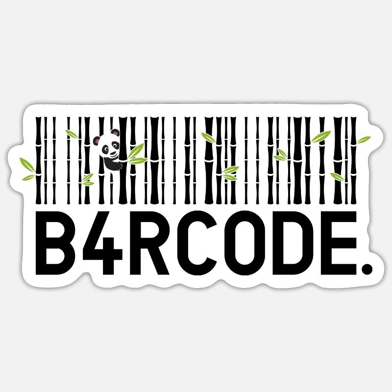 B4RCODE. Bamboo black - Sticker size S (10 x 10 cm) - white matte