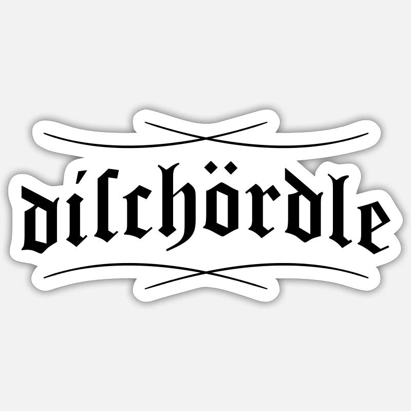 dischoerdle - Sticker Größe S (10 x 10 cm) - Mattweiß